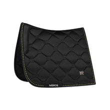 Load image into Gallery viewer, Mrs. Ros CHARMER DRESSAGE SADDLE PAD - PHANTOM BLACK & GOLD