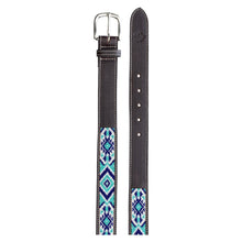 Load image into Gallery viewer, Equinavia Estelle Hand Beaded Belt - Dark Brown/Navy