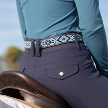 Load image into Gallery viewer, Equinavia Estelle Hand Beaded Belt - Dark Brown/Navy