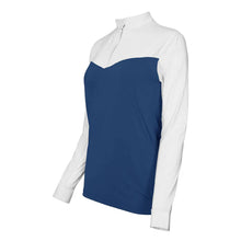 Load image into Gallery viewer, Dapplebay Lady 1/4 Zip Show Top-White/Navy