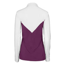 Load image into Gallery viewer, Dapplebay Lady 1/4 Zip Show Top-White/Plum
