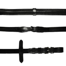 Load image into Gallery viewer, Lumiere PADDED NAPPA LEATHER REINS (FLAT) - BLACK OR  BROWN (SILVER FITTINGS)