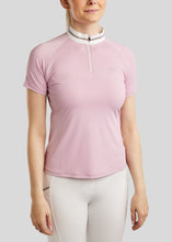 Load image into Gallery viewer, MoLila SS Competition Shirt w. Champagne Crystal Tape and Crystals - Candy Pink