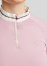 Load image into Gallery viewer, MoLila SS Competition Shirt w. Champagne Crystal Tape and Crystals - Candy Pink