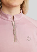 Load image into Gallery viewer, Montar - MoLila SS Polo w. Champagne Crystal Tape and Crystals - Candy Pink