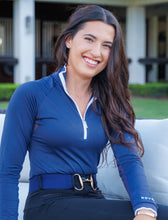 Load image into Gallery viewer, Novella~ Barn Shirt Navy Long Sleeve