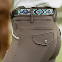 Load image into Gallery viewer, Equinavia Estelle Hand Beaded Belt - Dark Brown/Navy