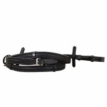 Load image into Gallery viewer, Lumiere PADDED NAPPA LEATHER REINS (FLAT) - BLACK OR  BROWN (SILVER FITTINGS)