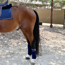 Load image into Gallery viewer, Halter Ego Navy & Gold Fleece Bandages
