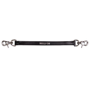 QHP Leather Grab Strap with Text