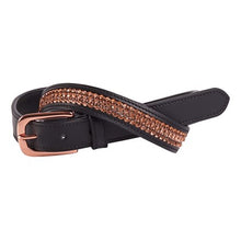 Load image into Gallery viewer, Harry&#39;s Horse Rosegold Crystal Leather Belt
