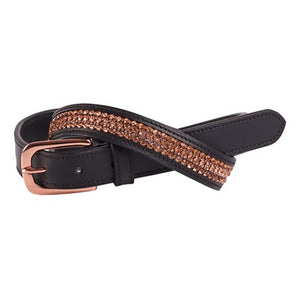 Harry's Horse Rosegold Crystal Leather Belt