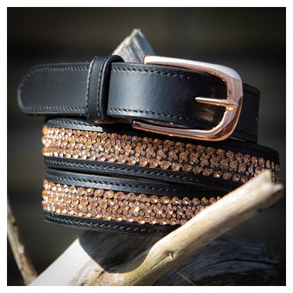 Harry's Horse Rosegold Crystal Leather Belt