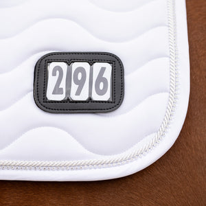 QHP Numbered Dressage Saddle Pad ~ White