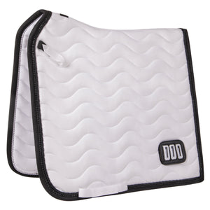 QHP Numbered Dressage Saddle Pad ~ White with Black Trim