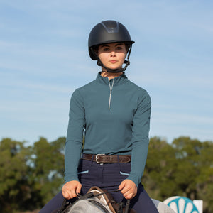 Equinavia Alexandra Womens Ribbed Training Shirt - Bluestone Blue