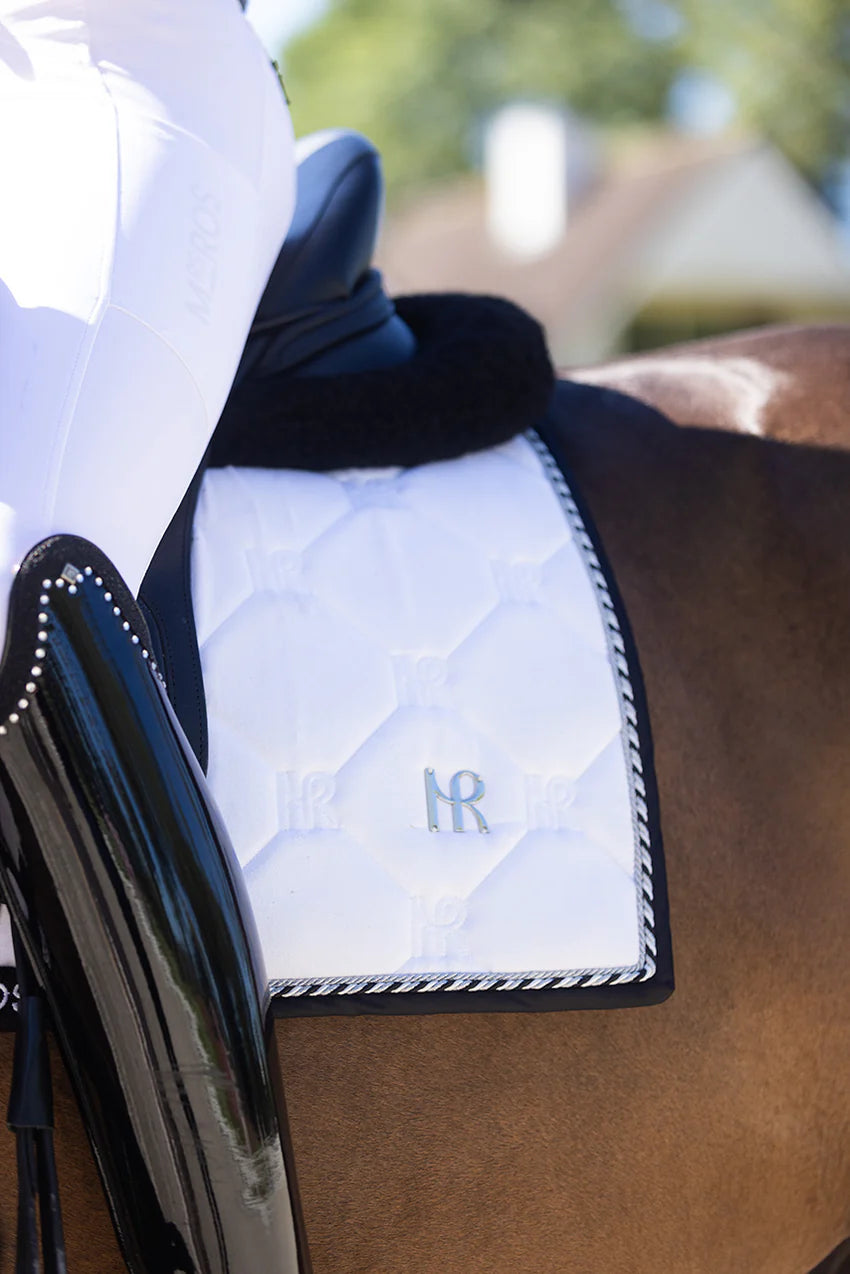 Mrs. Ros CHARMER DRESSAGE SADDLE PAD - WHITE VELVET