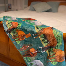 Load image into Gallery viewer, Tropical Horses Throw Blanket
