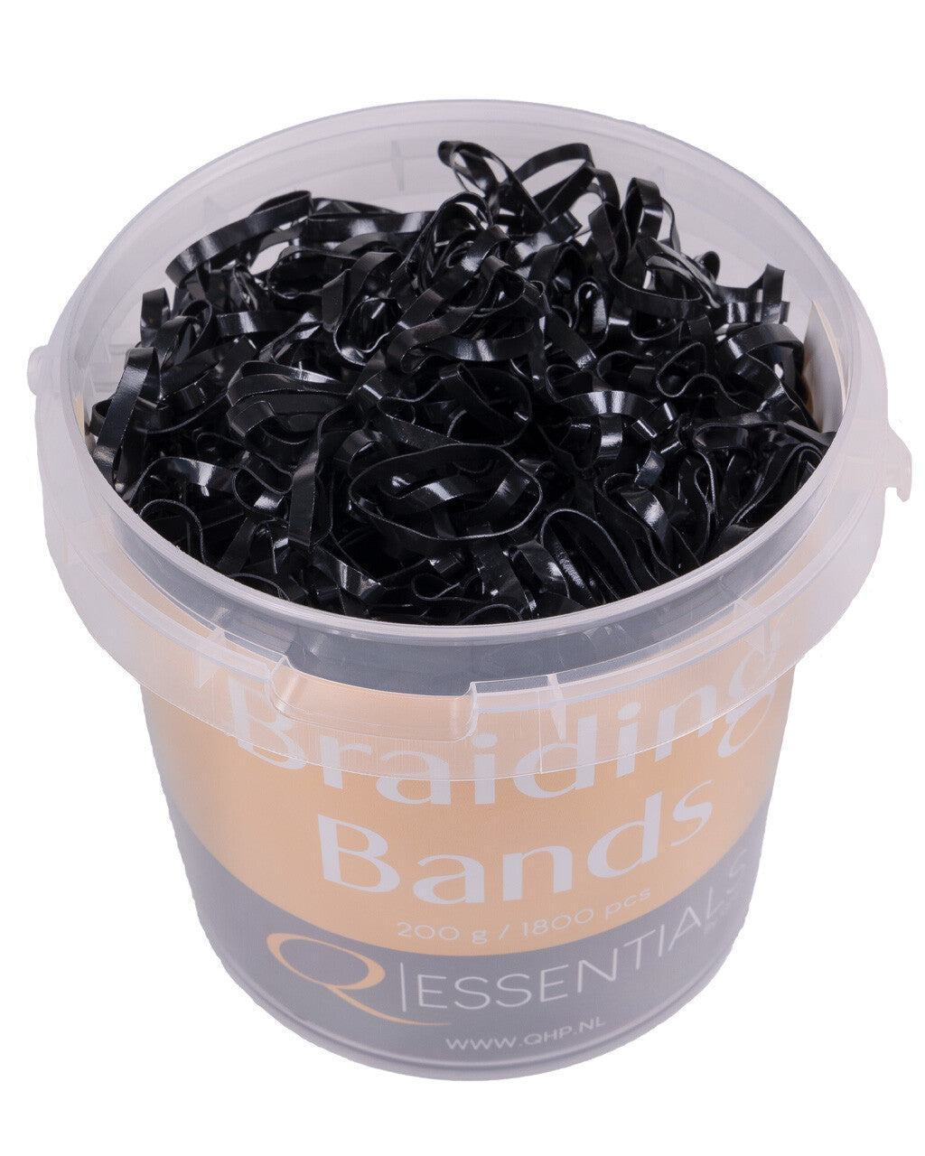 QHP Rubber braiding bands wide ( Black)