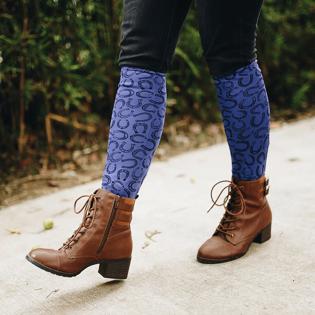 SoxTrot GOOD LUCK ADULT KNEE HIGHS PERIWINKLE