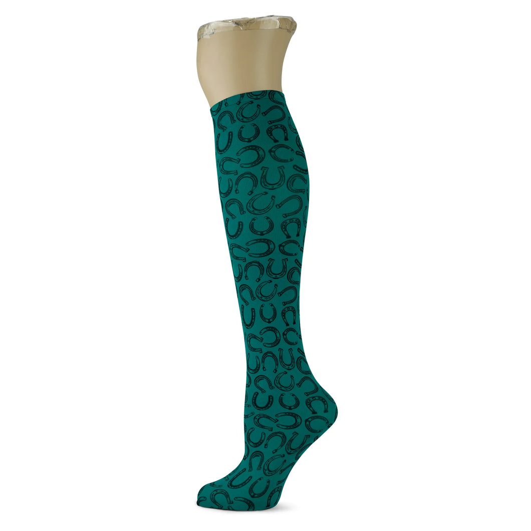 SoxTrot GOOD LUCK ADULT KNEE HIGHS TEAL