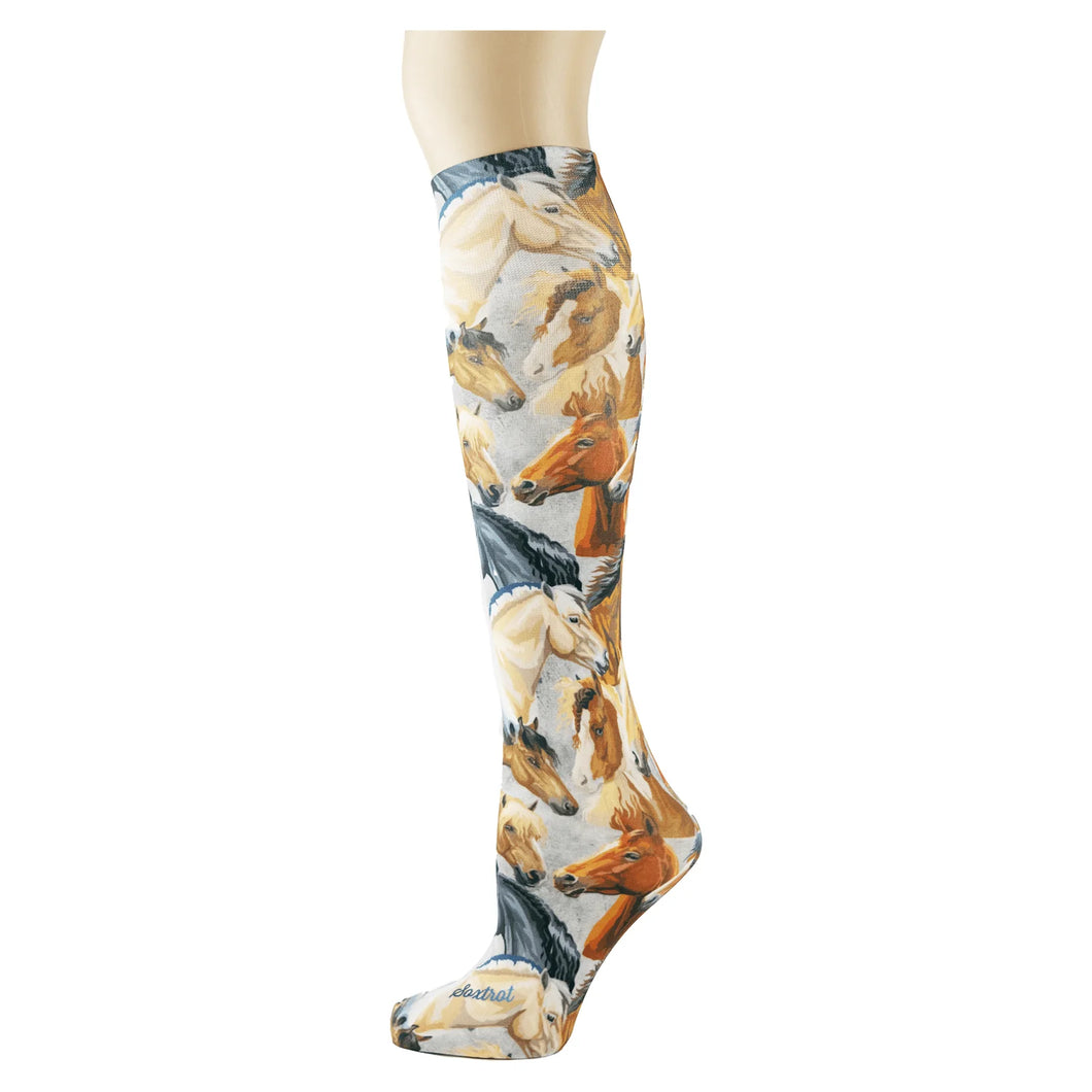 SoxTrot WILD HORSES ADULT KNEE HIGHS