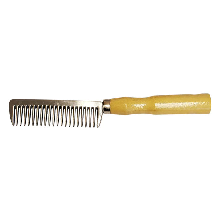 Aluminum Comb with Wooden Handle