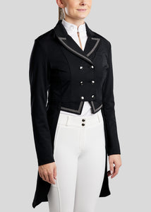 Montar-MoGloria Long Tailcoat w Gun Metal Caviar Tape - Black