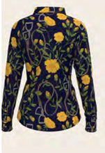 Load image into Gallery viewer, Espoir Quarter Zip -Stirrups with  Navy/Yellow Floral
