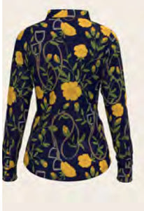 Espoir Quarter Zip -Stirrups with  Navy/Yellow Floral