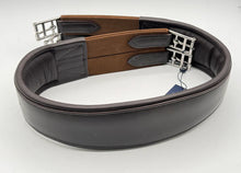 Load image into Gallery viewer, Bridleberry DARK BROWN FANCY STITCHED HUNTER/JUMPER GIRTH
