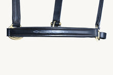 Load image into Gallery viewer, Bridleberry #3 FULL GRAIN HUNTER STYLE LEATHER HALTER W/TOP STITCHED DESIGN
