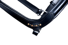 Load image into Gallery viewer, Bridleberry # 5 LEATHER SHOW HALTER W/ROW OF GEMS AT THE CURVE OF THE NOSE BAND, DESIGNED FOR A CLIP LEAD
