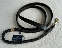 Load image into Gallery viewer, Bridleberry LEADS-6'(72")FULL GRAIN LEATHER LEAD SHANK W/LEATHER COVERED 24" CHAIN
