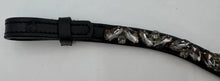 Load image into Gallery viewer, Bridleberry #149 BLACK LEATHER BROWBAND, GREY MARQUISE &amp; ROUND CRYSTALS SET ON GOLD MESH
