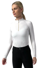 Load image into Gallery viewer, 70 Degrees - Scallop Collar Wicking Sunshirt - Bright White
