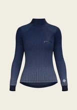 Load image into Gallery viewer, Espoir Stripes on Navy Sun Shirt Quarter Zip
