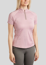 Load image into Gallery viewer, Montar - MoLila SS Polo w. Champagne Crystal Tape and Crystals - Candy Pink

