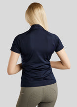 Load image into Gallery viewer, Montar - MoLila SS Polo w. Champagne Crystal Tape and Crystals - Navy
