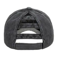 Load image into Gallery viewer, Barn Hair High Bun Ponytail Ball Cap Hat Black
