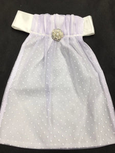Cadenza stock tie ~  Lavender with White Dotted Tulle Overlay