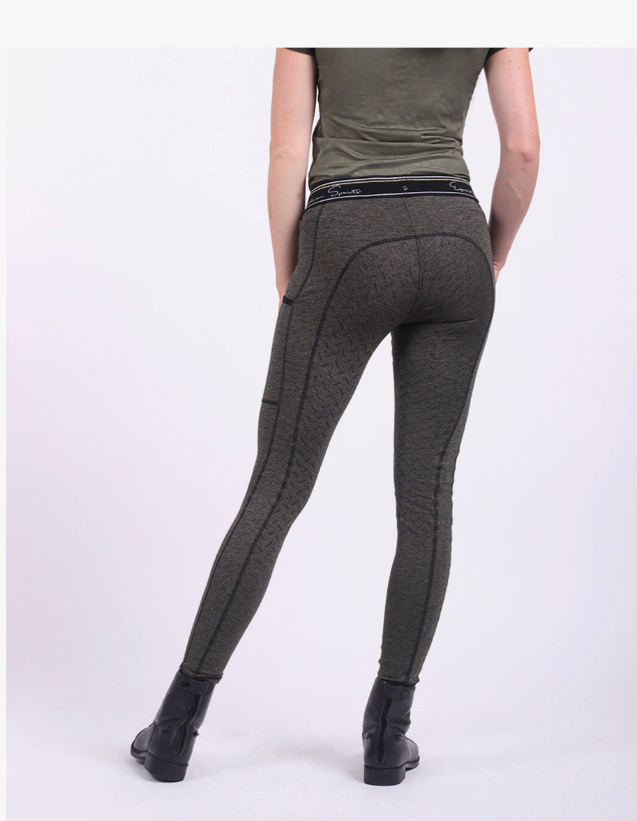 Women`s riding leggins with decorated waistband