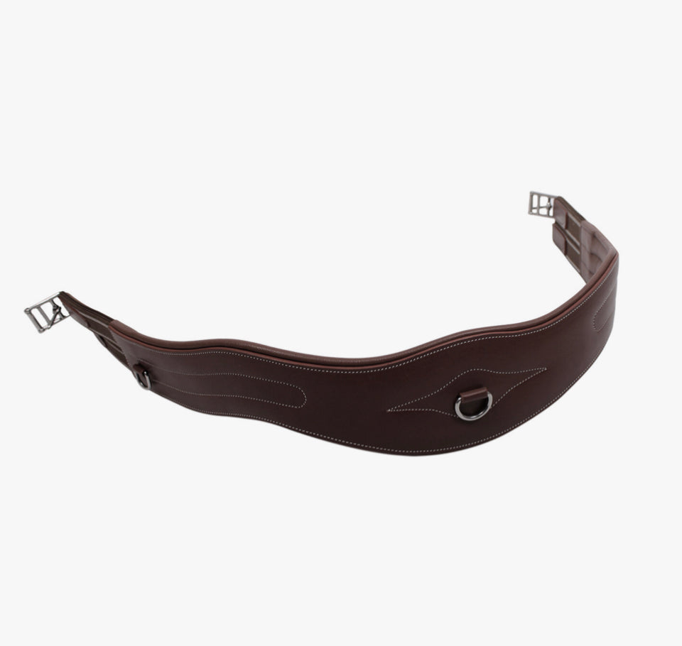 QHP Luxery Stitched Brown Leather Girth